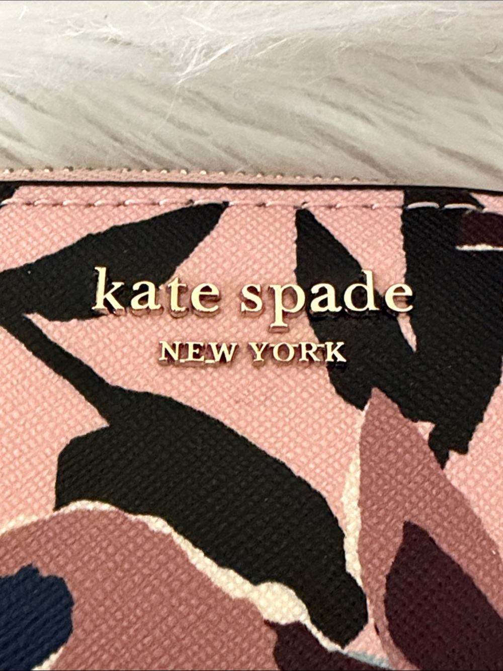 kate spade Pink Floral Dome Makeup Pouch with Gold Logo - Picture 2 of 8